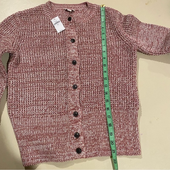 Gap Sweater Women’s Medium Wine White Cardigan Cotton Blend Long Sleeve New - Picture 4 of 7